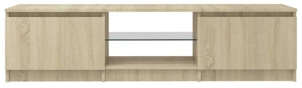 Modern TV Szekrény - Sonoma Tölgy - 140 cm - LED Világítással