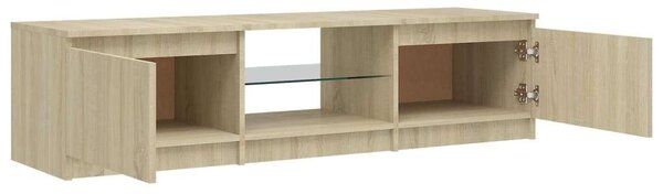 Modern TV Szekrény - Sonoma Tölgy - 140 cm - LED Világítással