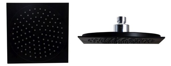 Esőztető fejzuhany BTS002 zuhanyszetthez, szögletes, fekete