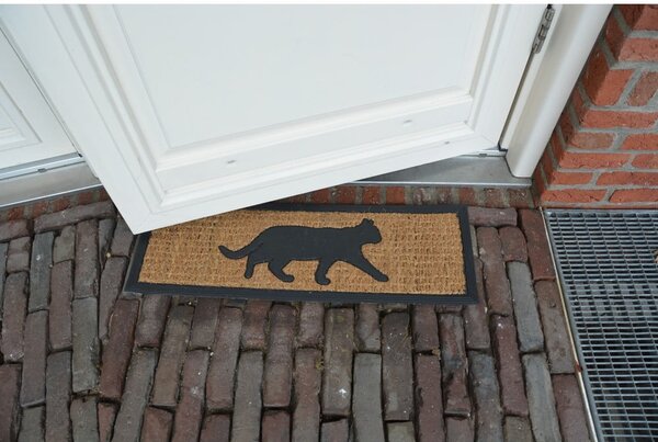 Macska kókuszrost lábtörlő, 25 x 75 cm - Esschert Design