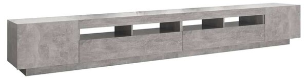 Modern LED TV Szekrény - Betonszürke - 300cm