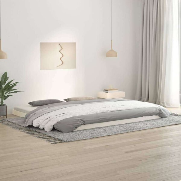 VidaXL Fehér Fenyőfa Ágykeret - 200x200 cm