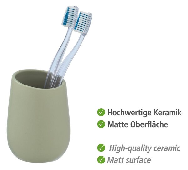 Badi zöld kerámia fogkefetartó - Wenko
