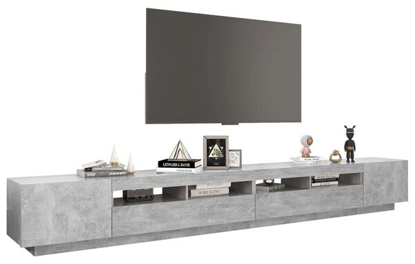 Modern LED TV Szekrény - Betonszürke - 300cm