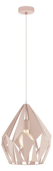 Eglo Carlton-P függesztett lámpa, pasztell rózsaszín, 1xE27 foglalattal