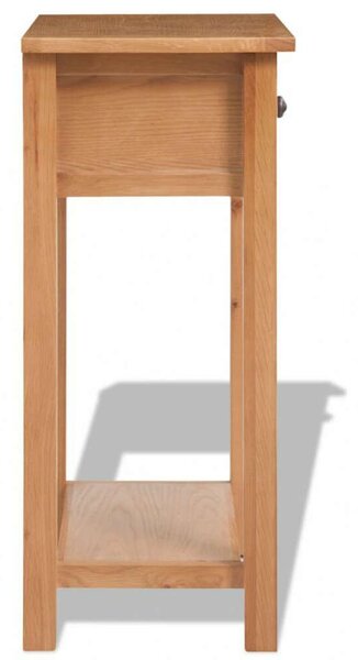Tömör Tölgyfa Konsolasztal Fiókkal - 50x32x75 cm