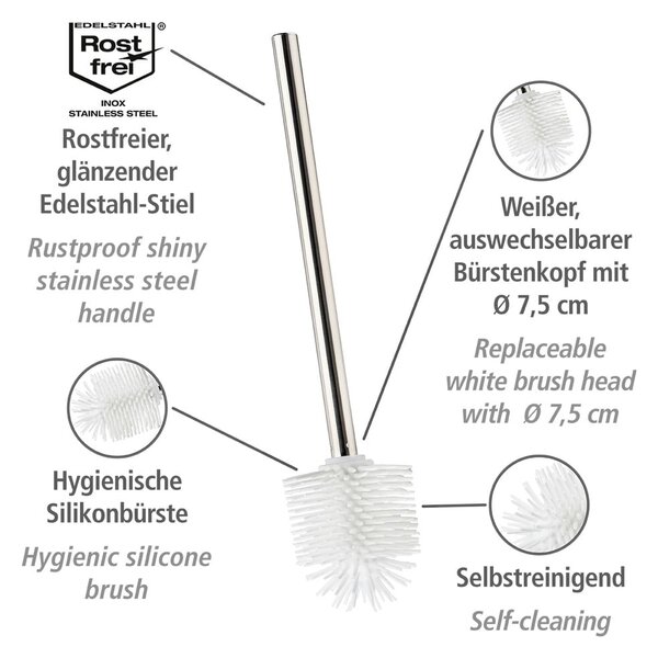 Cserélhető WC-kefe rozsdamentes acél markolattal - Wenko