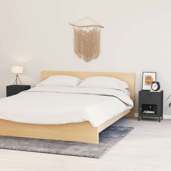 VAS-ÜVEG Éjjeliszekrény szett - 2 db - Antracit Szürke - 40x30x54,5 cm