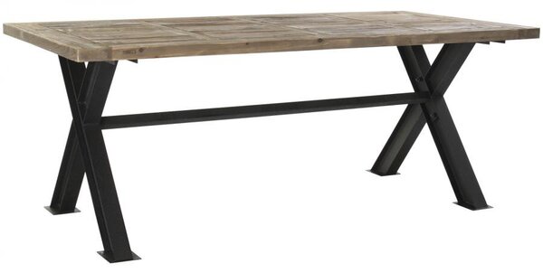 Asztal fa fém 200x100x78