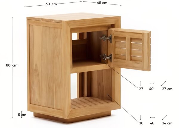 Teak mosdószekrény Kave Home Kenta II. 60 x 45 cm