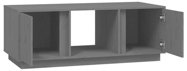 Fenyőfa Dohányzóasztal - Szürke - 110x50x40 cm - Tárolóval