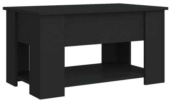 Modern Felemelhető Dohányzóasztal - Fekete - 79x49x41 cm