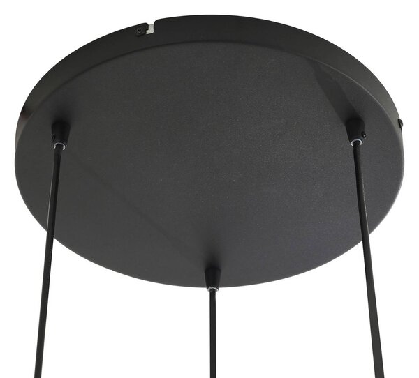Lindby Marla lógó világítás, kör alakú, üveg, füstszürke, 50 cm, dimmelhető, Fekete, Nappali / Étkező, Üveg, Modern