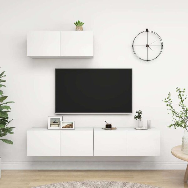 VidaXL Falra Szerelhető TV Szekrény Szett - Fehér - 80x30x30 cm