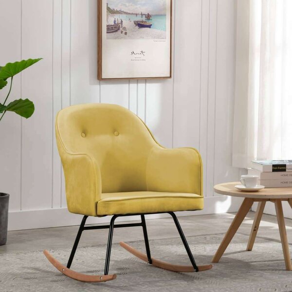 Bársony Hintaszék - Mustársárga - Modern Design
