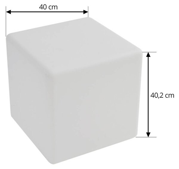 Lindby Cubara akkumulátoros LED kültéri világítás, RGB, kocka, műanyag, dimmelhető, Fehér / opál, Műanyag, Modern