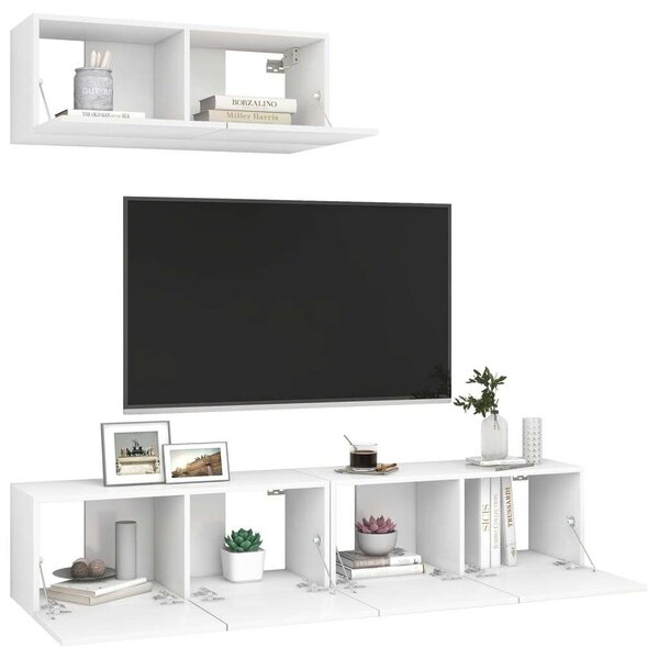 VidaXL Falra Szerelhető TV Szekrény Szett - Fehér - 80x30x30 cm