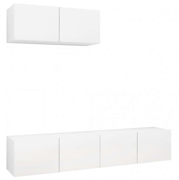VidaXL Falra Szerelhető TV Szekrény Szett - Fehér - 80x30x30 cm