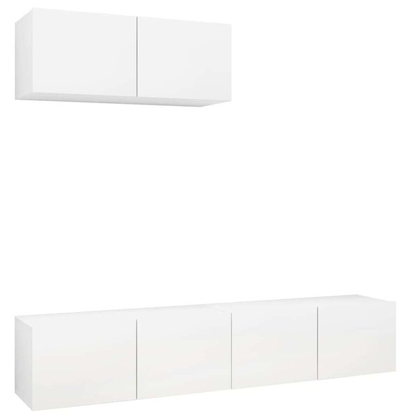 VidaXL Falra Szerelhető TV Szekrény Szett - Fehér - 80x30x30 cm