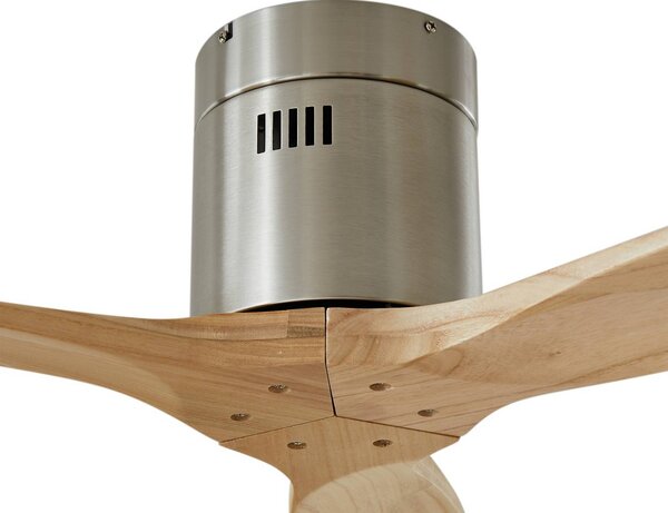 Lucande Vindur mennyezeti ventilátor, nikkel, DC, csendes, Világos fa, Nappali / Étkező, Fa, Modern