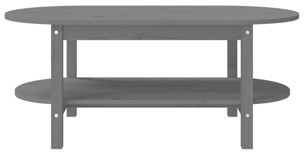 Fenyőfa Ovális Dohányzóasztal - Szürke - 110x55x45 cm