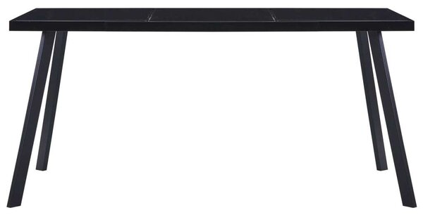 VidaXL Fekete Edzett Üveg Étkezőasztal - 180x90 cm