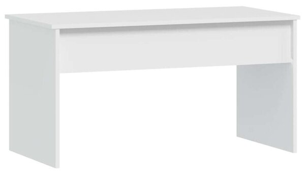 Fehér Felemelhető Dohányzóasztal - Tárolóval - 102x50,5x52,5cm