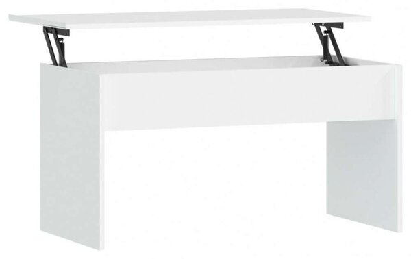 Fehér Felemelhető Dohányzóasztal - Tárolóval - 102x50,5x52,5cm