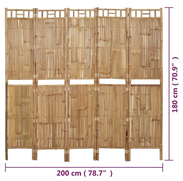 Bambusz Paraván - 5 Paneles - 200x180 cm