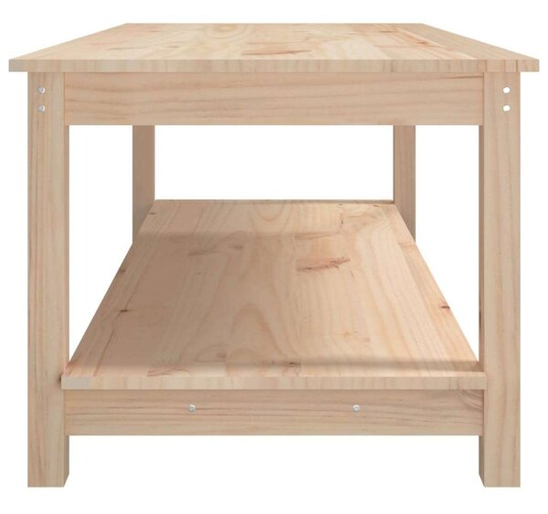 VIDAXL - Dohányzóasztal - Tömör Fenyőfa - 110x55x45 cm