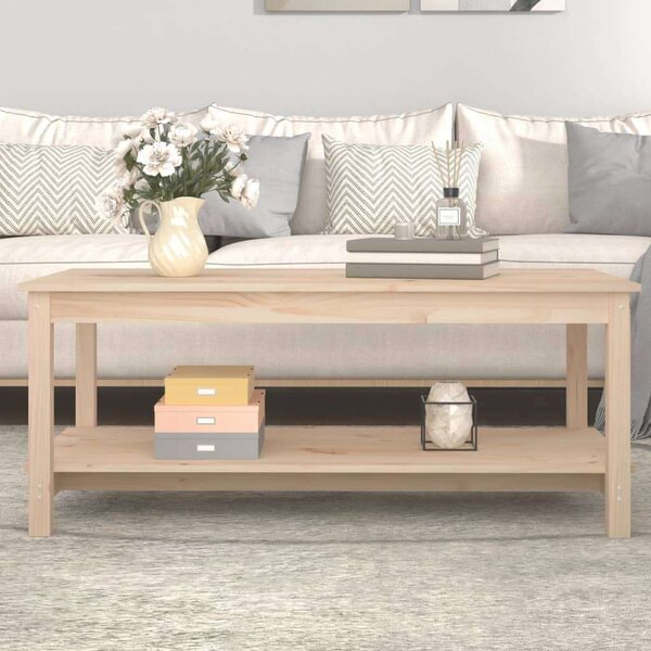 VIDAXL - Dohányzóasztal - Tömör Fenyőfa - 110x55x45 cm