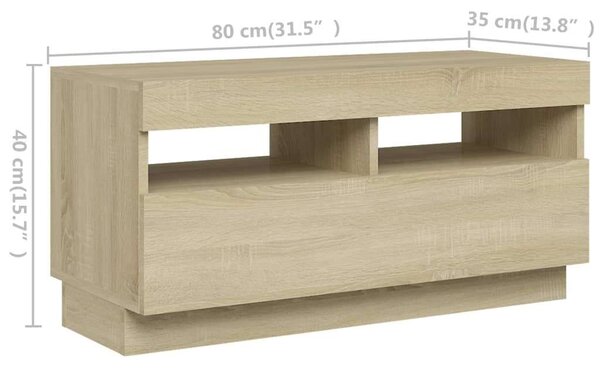VIDAXL - Sonoma Tölgy TV Szekrény - 180 cm