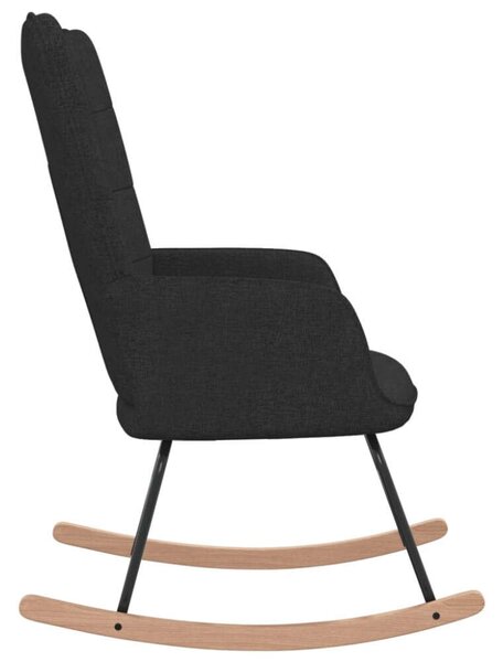 Modern Fekete Szövet Hintaszék - 61x78x98 cm