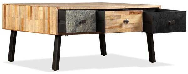 Vintage Tíkfadohányzóasztal - 3 Fiók - 90x65x40 cm