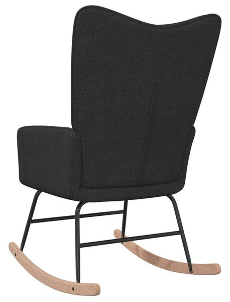 Modern Fekete Szövet Hintaszék - 61x78x98 cm