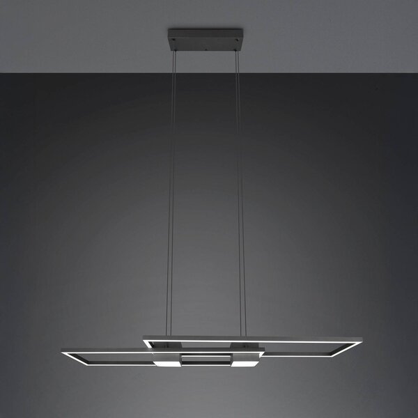 Trio Lighting Albany LED függőlámpa, fekete, 100 x 28 cm, alumínium CCT fényerőszabályzóval, dimmelhető, Fekete, Nappali / Étkező, Alumínium, Modern