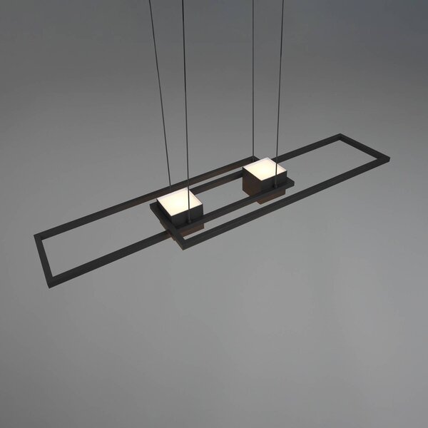 Trio Lighting Albany LED függőlámpa, fekete, 100 x 28 cm, alumínium CCT fényerőszabályzóval, dimmelhető, Fekete, Nappali / Étkező, Alumínium, Modern