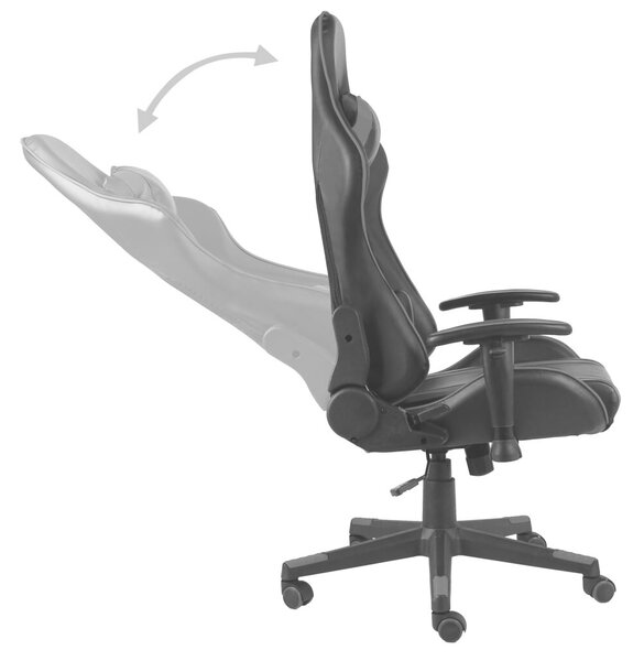 VidaXL Gamer Szék - Forgó, Fekete-Szürke PVC