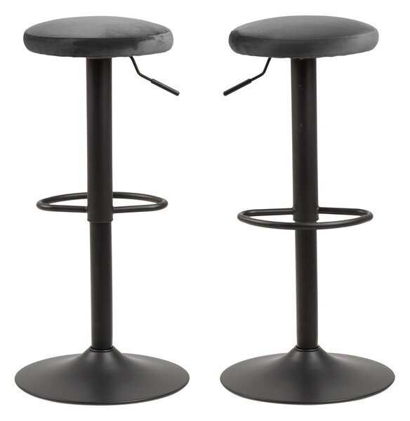 Szürke kárpitozott állítható magasságú bárszék (ülésmagasság 62 cm) Finch – Actona