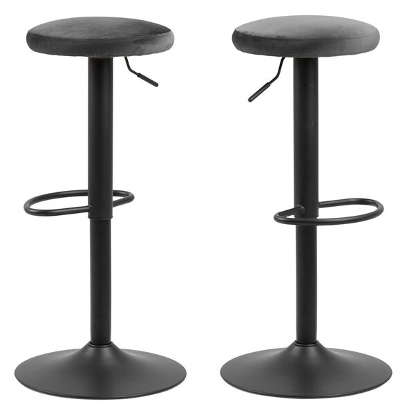 Szürke kárpitozott állítható magasságú bárszék (ülésmagasság 62 cm) Finch – Actona