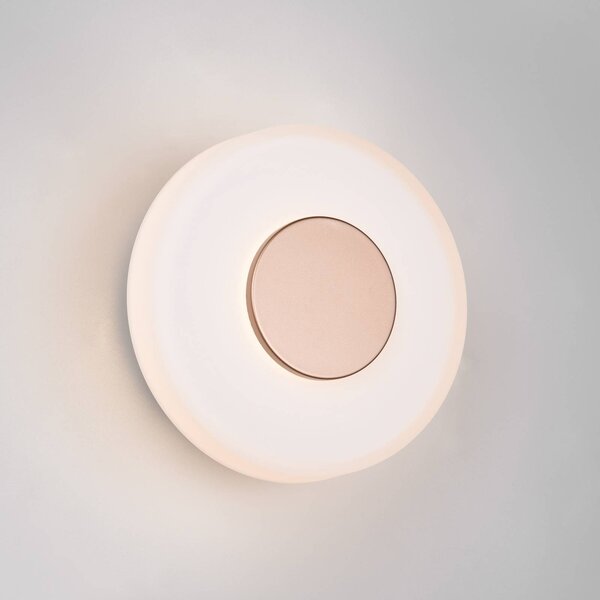 Trio Lighting LED fali lámpa Celeste, barna/fehér, Ø 22 cm-es üveg dimmelhető, dimmelhető, Fehér / opál, Nappali / Étkező, Üveg, Modern