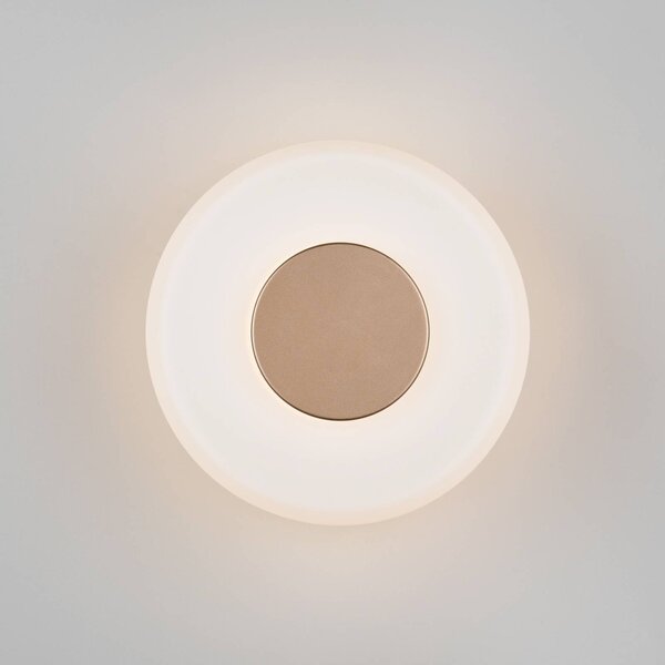 Trio Lighting LED fali lámpa Celeste, barna/fehér, Ø 22 cm-es üveg dimmelhető, dimmelhető, Fehér / opál, Nappali / Étkező, Üveg, Modern