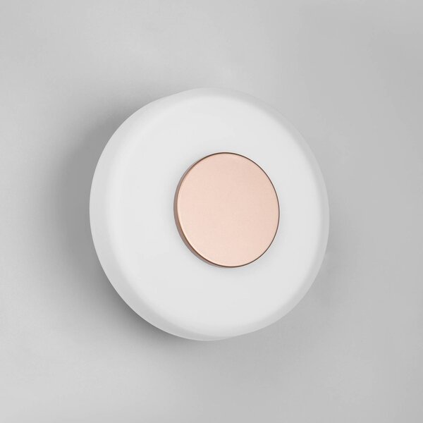 Trio Lighting LED fali lámpa Celeste, barna/fehér, Ø 22 cm-es üveg dimmelhető, dimmelhető, Fehér / opál, Nappali / Étkező, Üveg, Modern