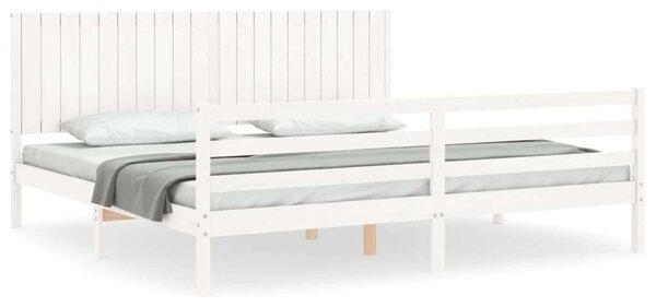VidaXL tömör fa ágykeret fejtámlával 200 x 200 cm