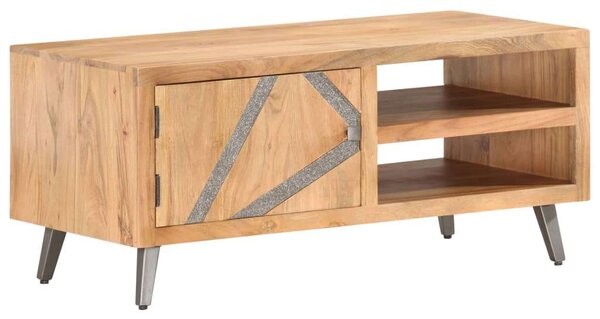 Akácfa Dohányzóasztal - Ipari Stílus - 90x45x40 cm