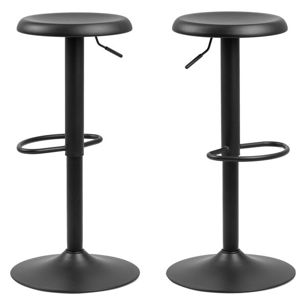 Fekete fém állítható magasságú bárszék (ülésmagasság 59 cm) Finch – Actona