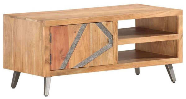 Akácfa Dohányzóasztal - Ipari Stílus - 90x45x40 cm