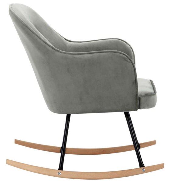 Modern Bársony Hintaszék - Szürke - 60x74x84 cm