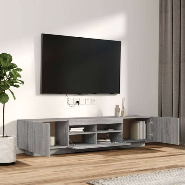 Sonoma Szürke LED-es TV Szekrény Szett - 2 részes