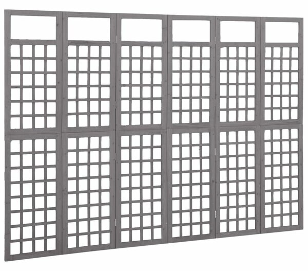Fenyőfa Térelválasztó/Lugasrács - Szürke - 242,5x180cm